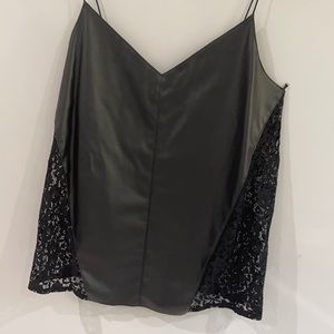 Gorgeous black leather and lace top